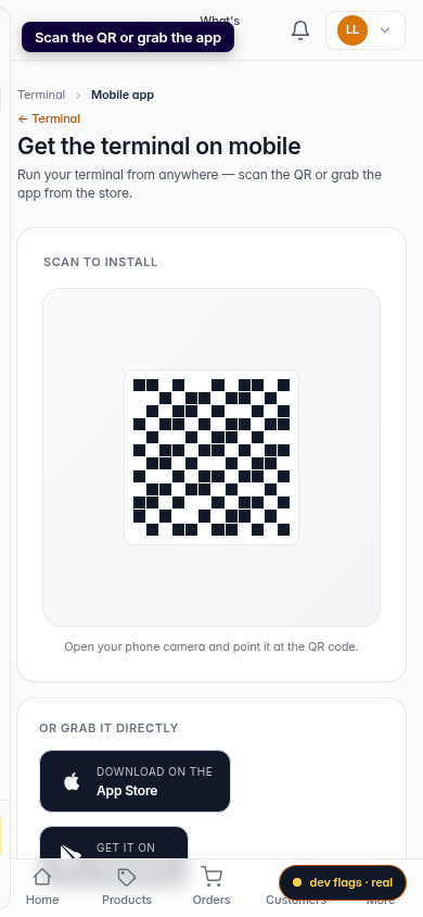 View your Terminal on the mobile app: step 2 (mobile)