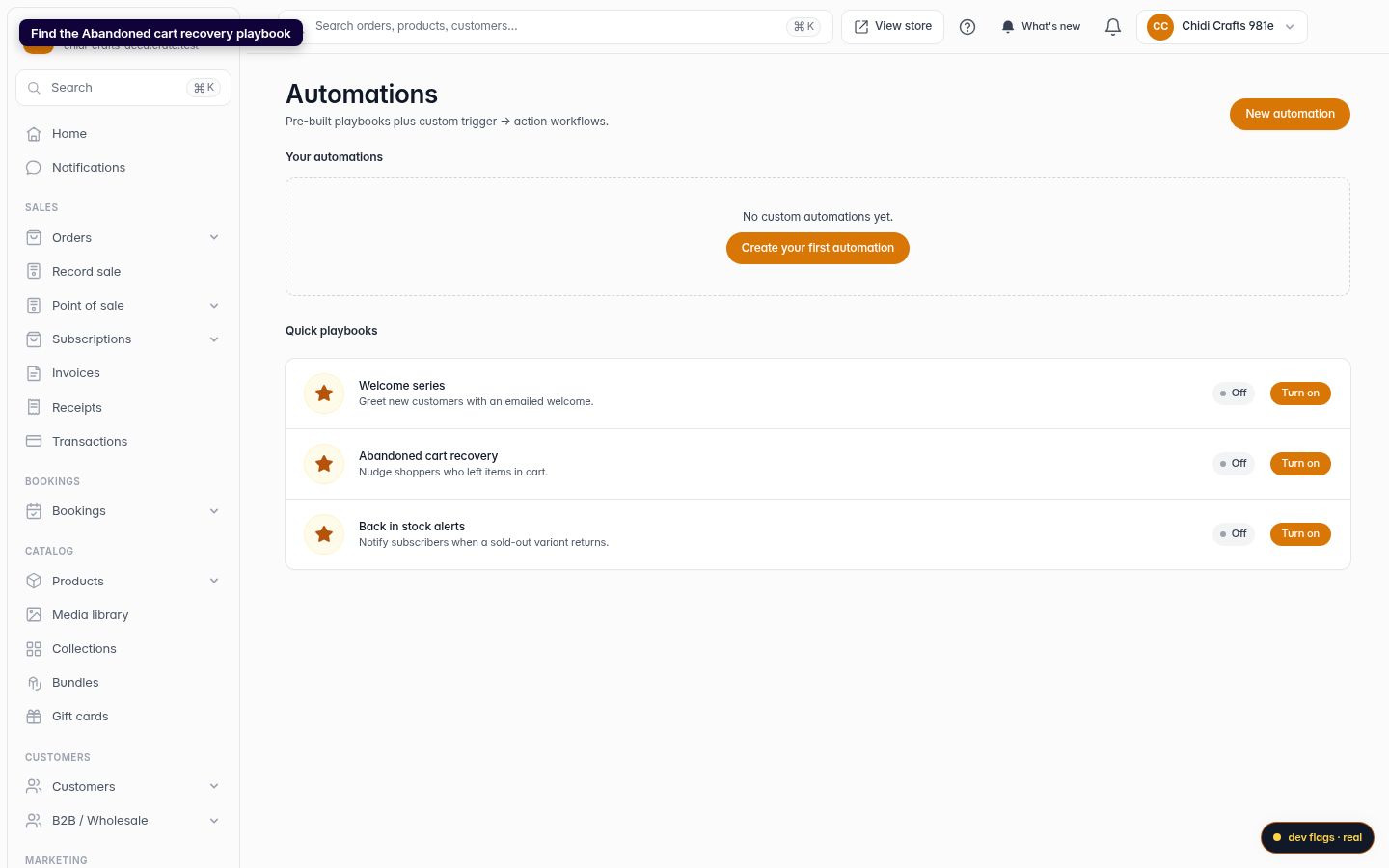 Recover abandoned carts: step 3 (web)