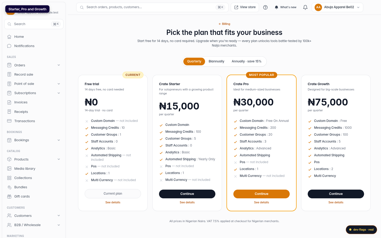 Crate subscription plans: step 2 (web)