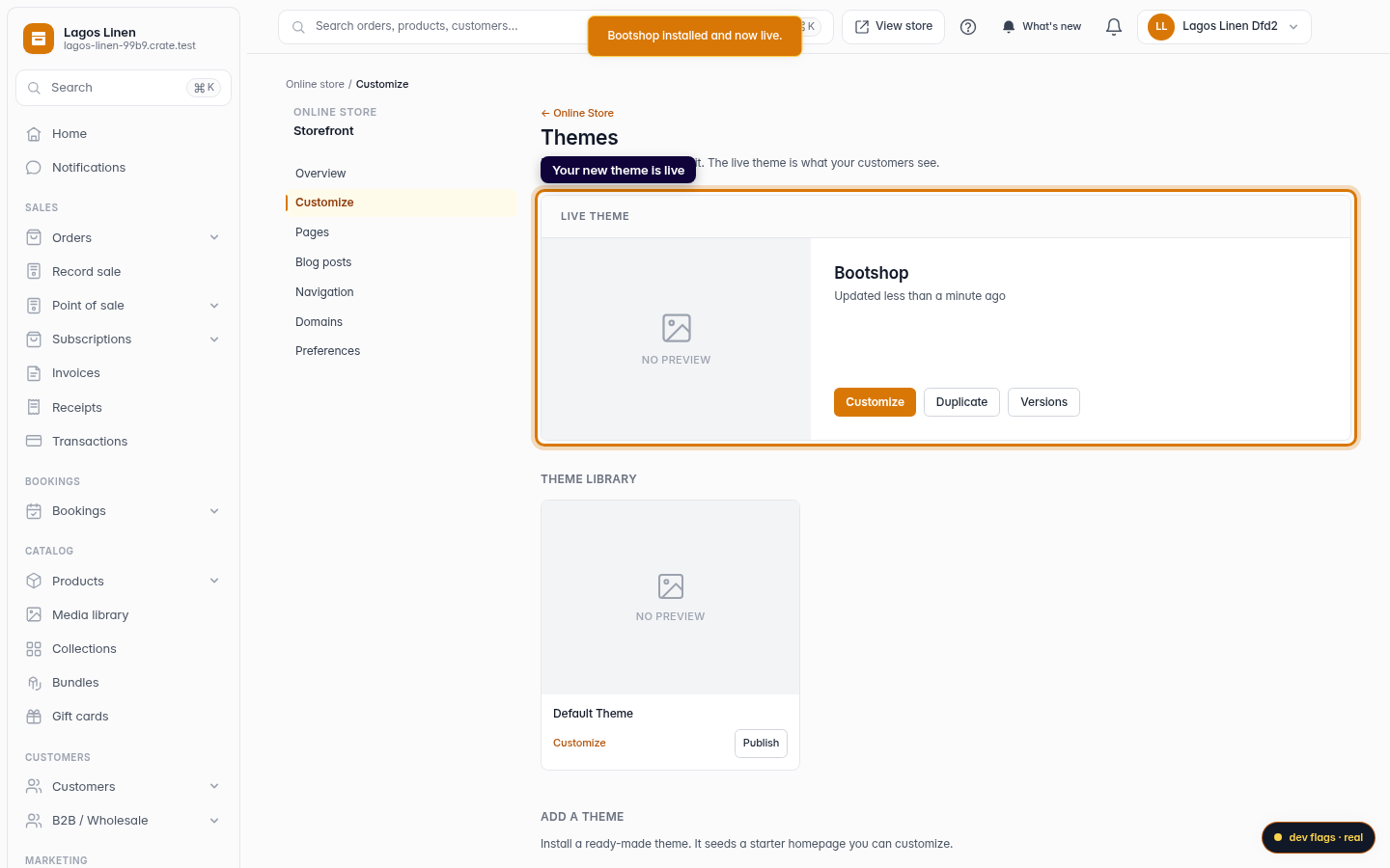 Change your store theme: step 5 (web)