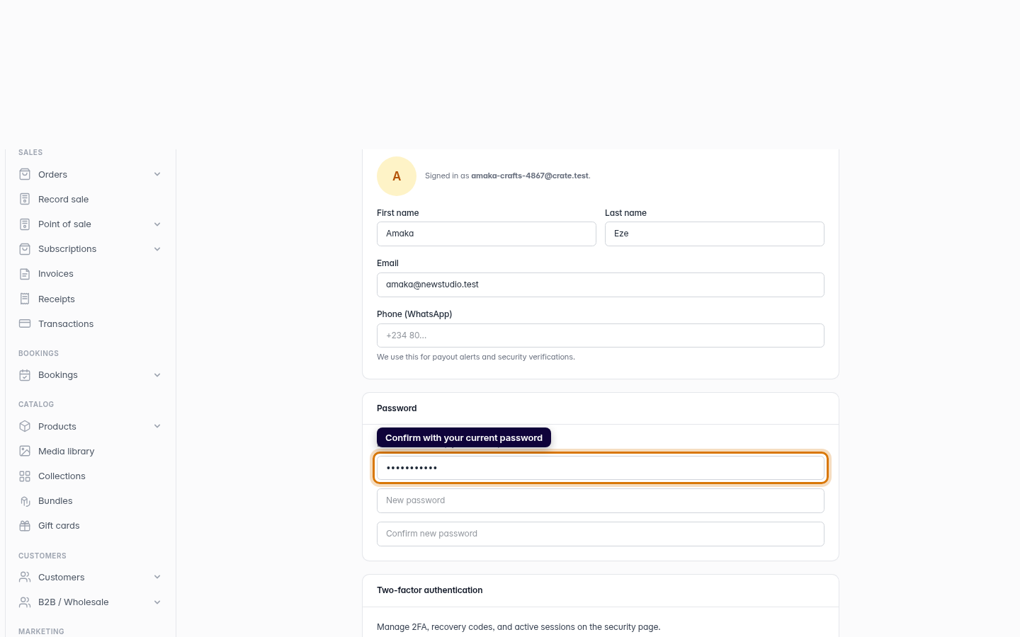 Changing your email address: step 3 (web)