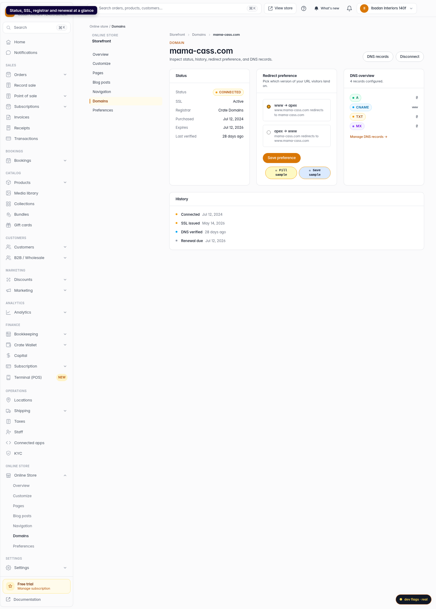 Check your domain details and history: step 2 (web)