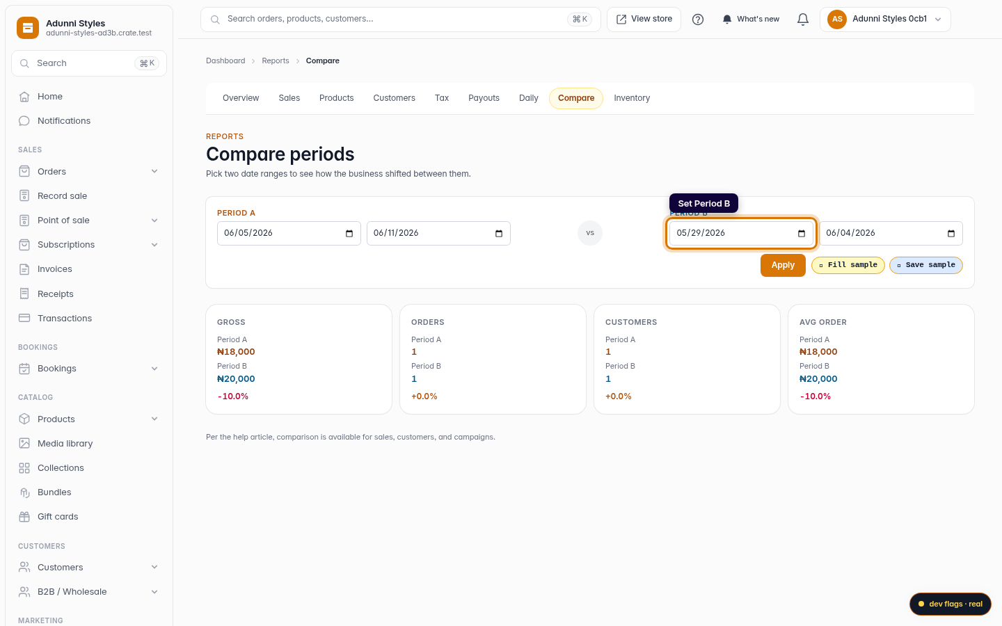 How To compare Analytics For Two Different Periods: step 4 (web)