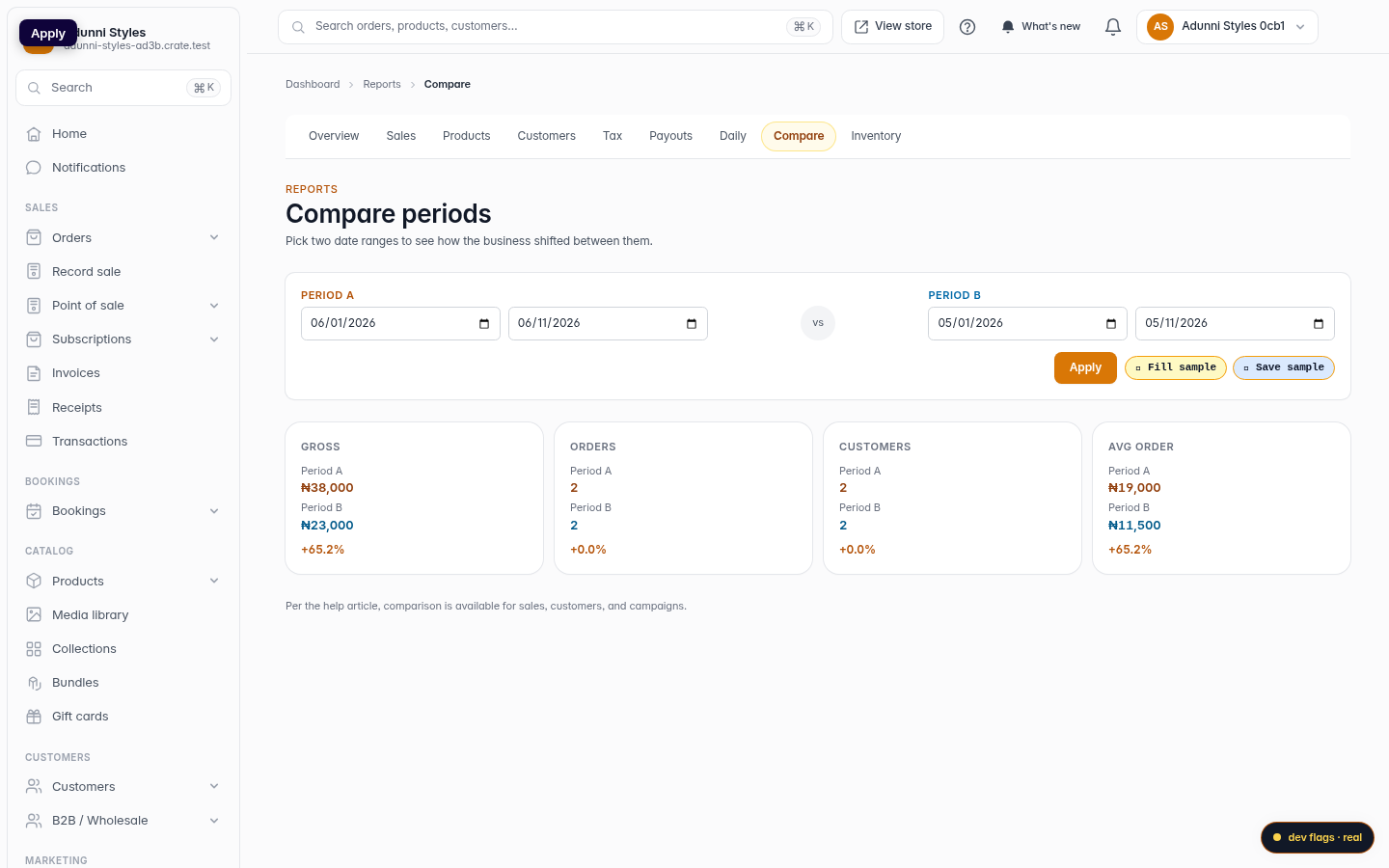 How To compare Analytics For Two Different Periods: step 5 (web)