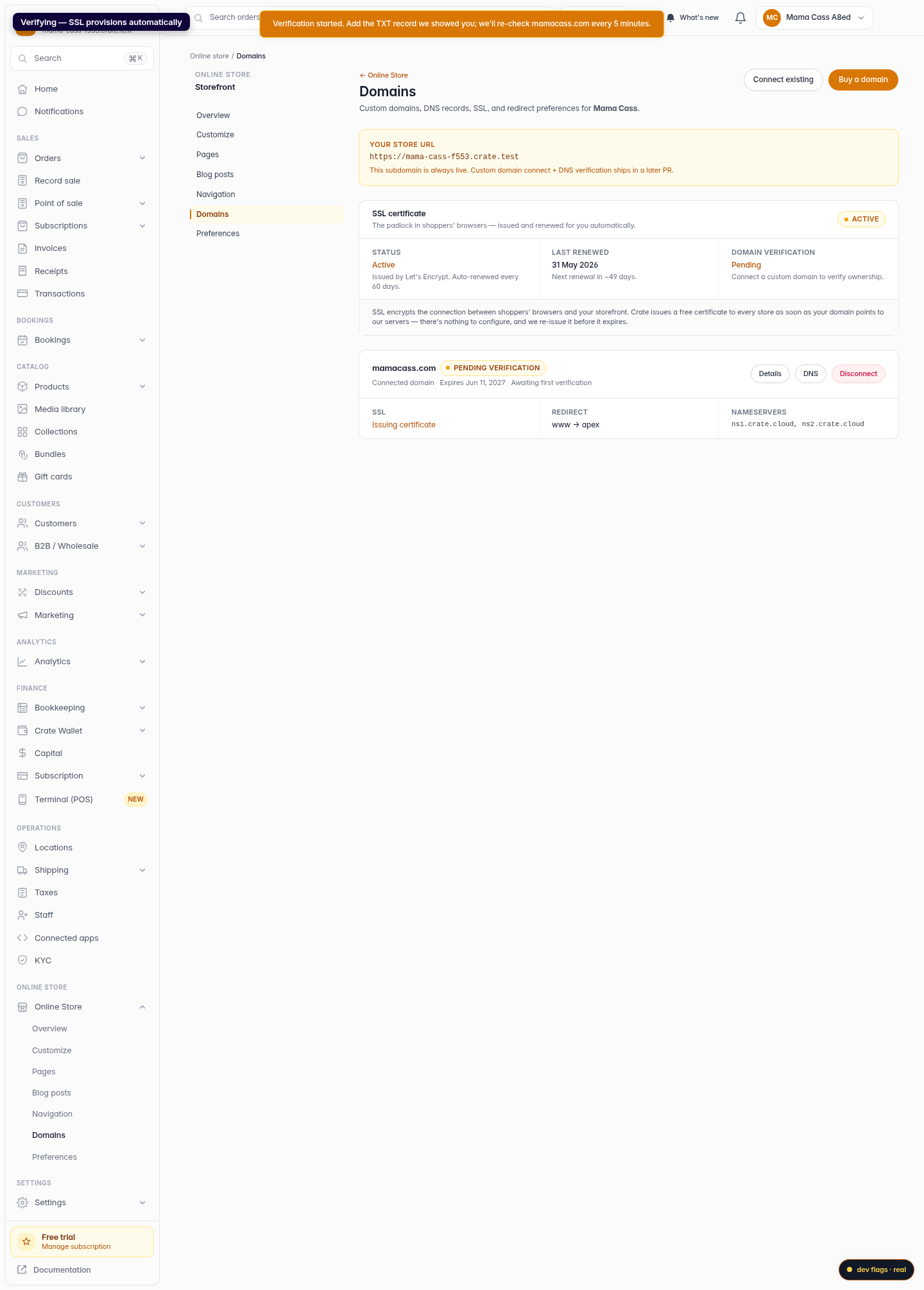 Connect a domain you already own: step 6 (web)