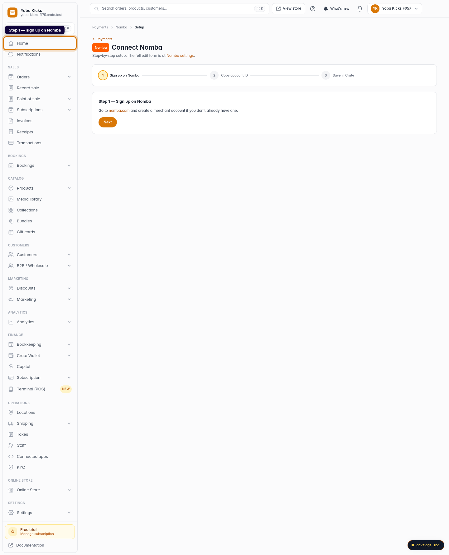 Connect Nomba to your store: step 3 (web)