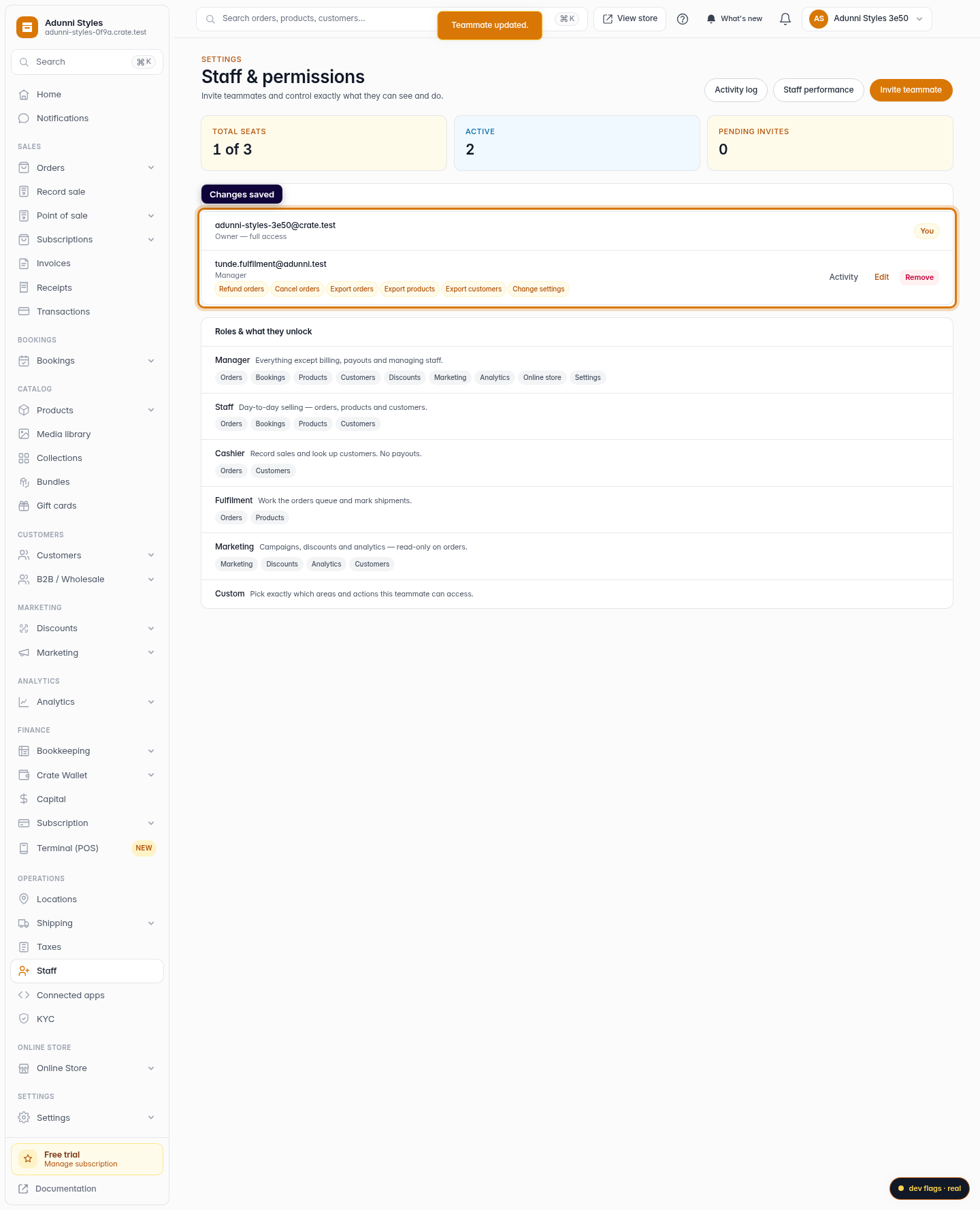 Edit a staff member: step 5 (web)