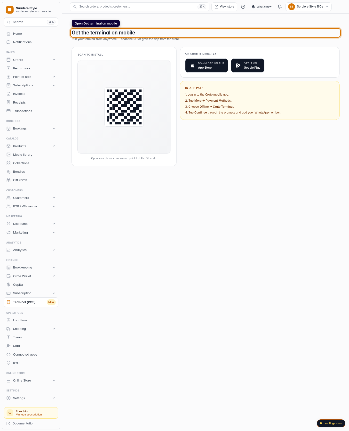 Get your Terminal on mobile: step 2 (web)