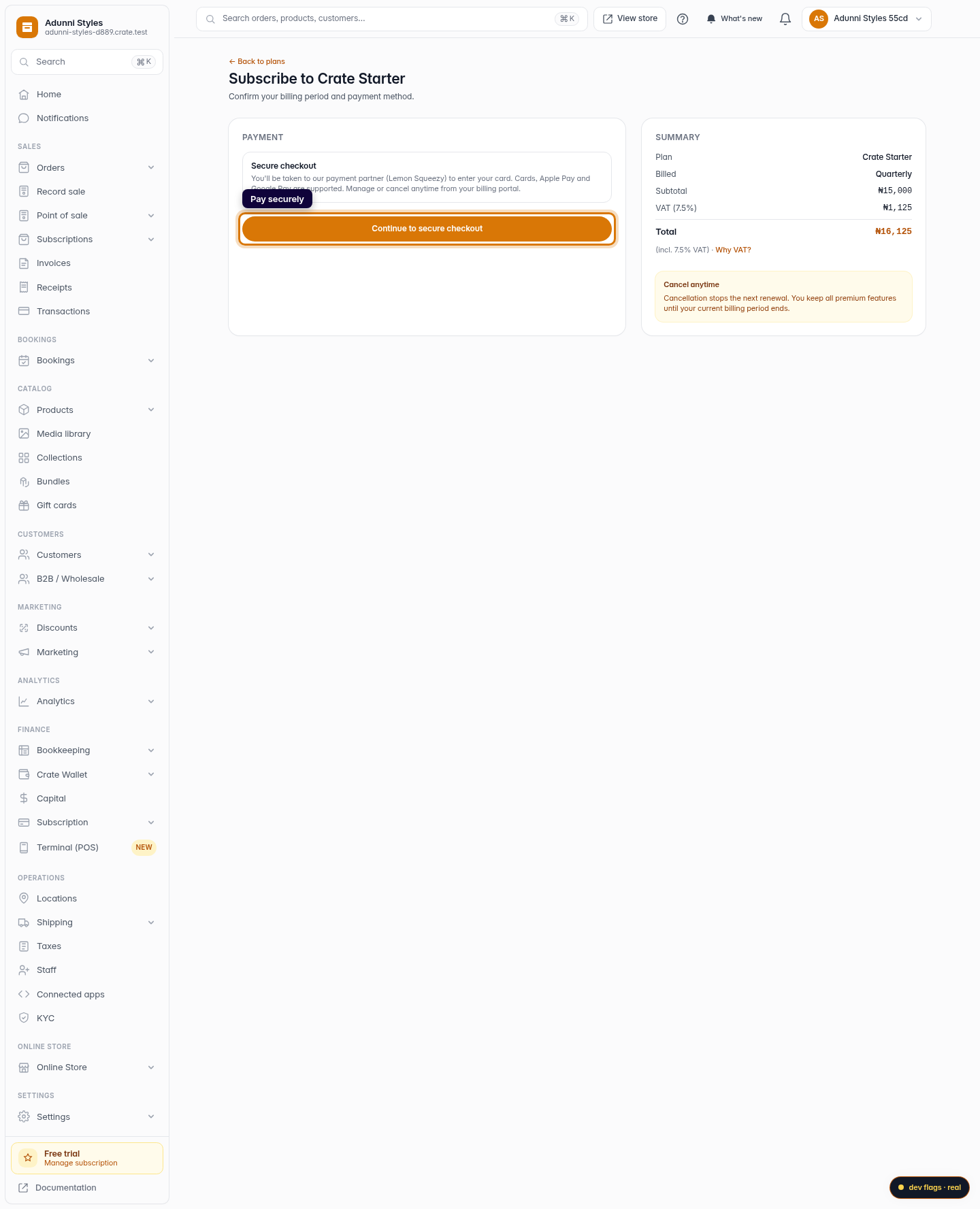 Subscribe to Premium: step 5 (web)