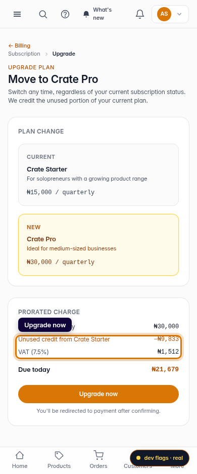 Upgrade your current plan: step 3 (mobile)