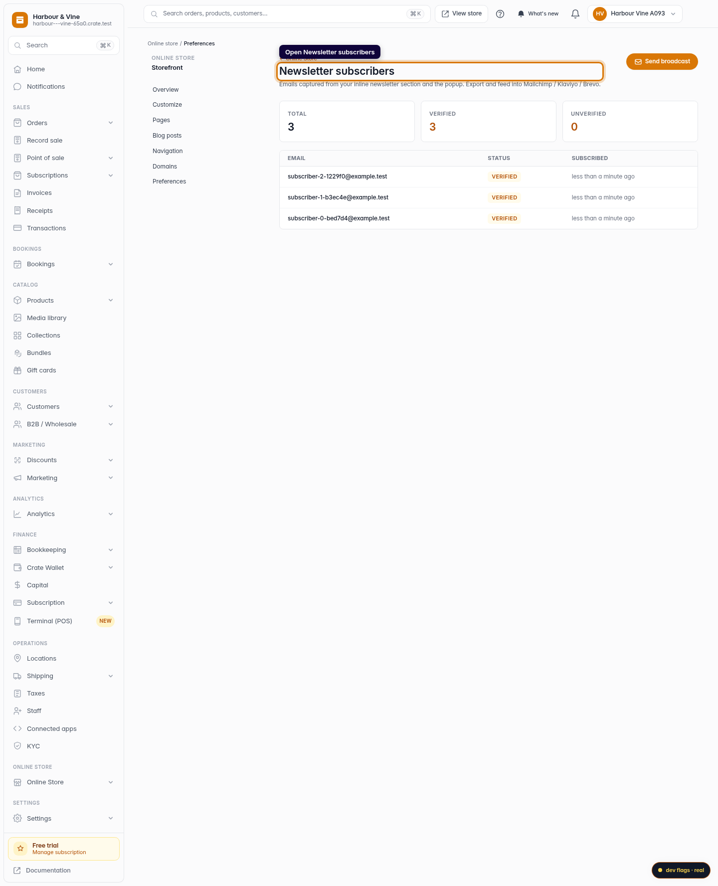 View your newsletter subscribers: step 1 (web)