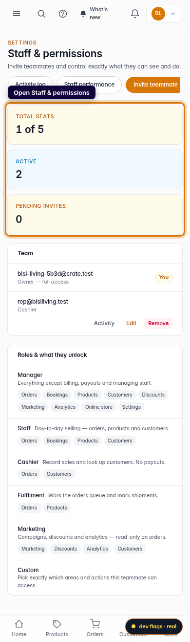 Manage your team: step 1 (mobile)