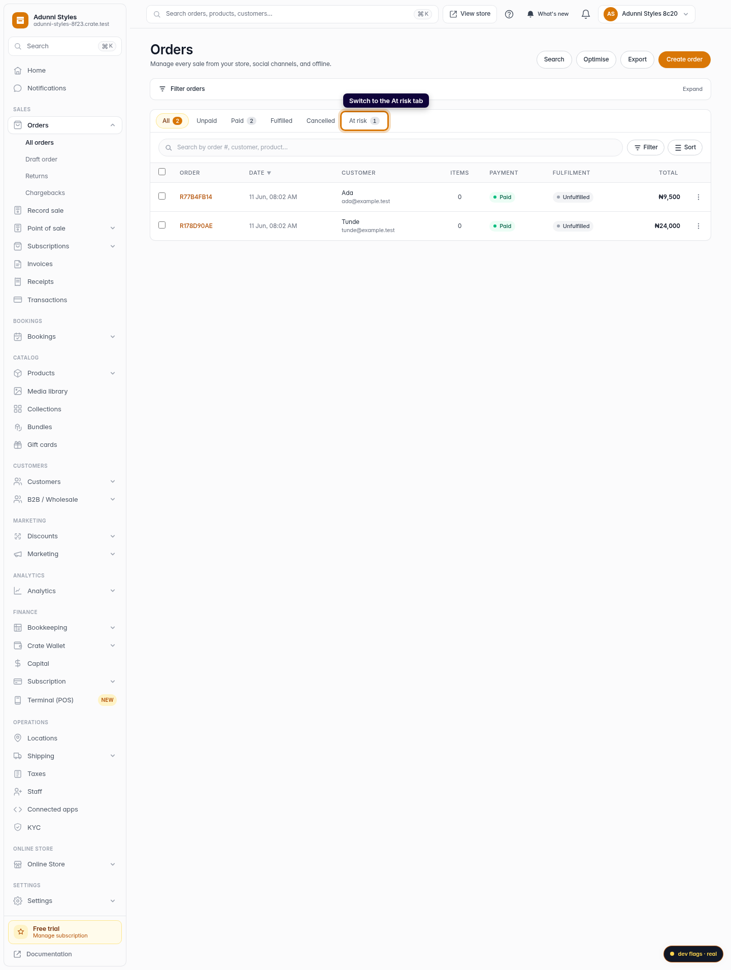 Review orders that need attention: step 2 (web)