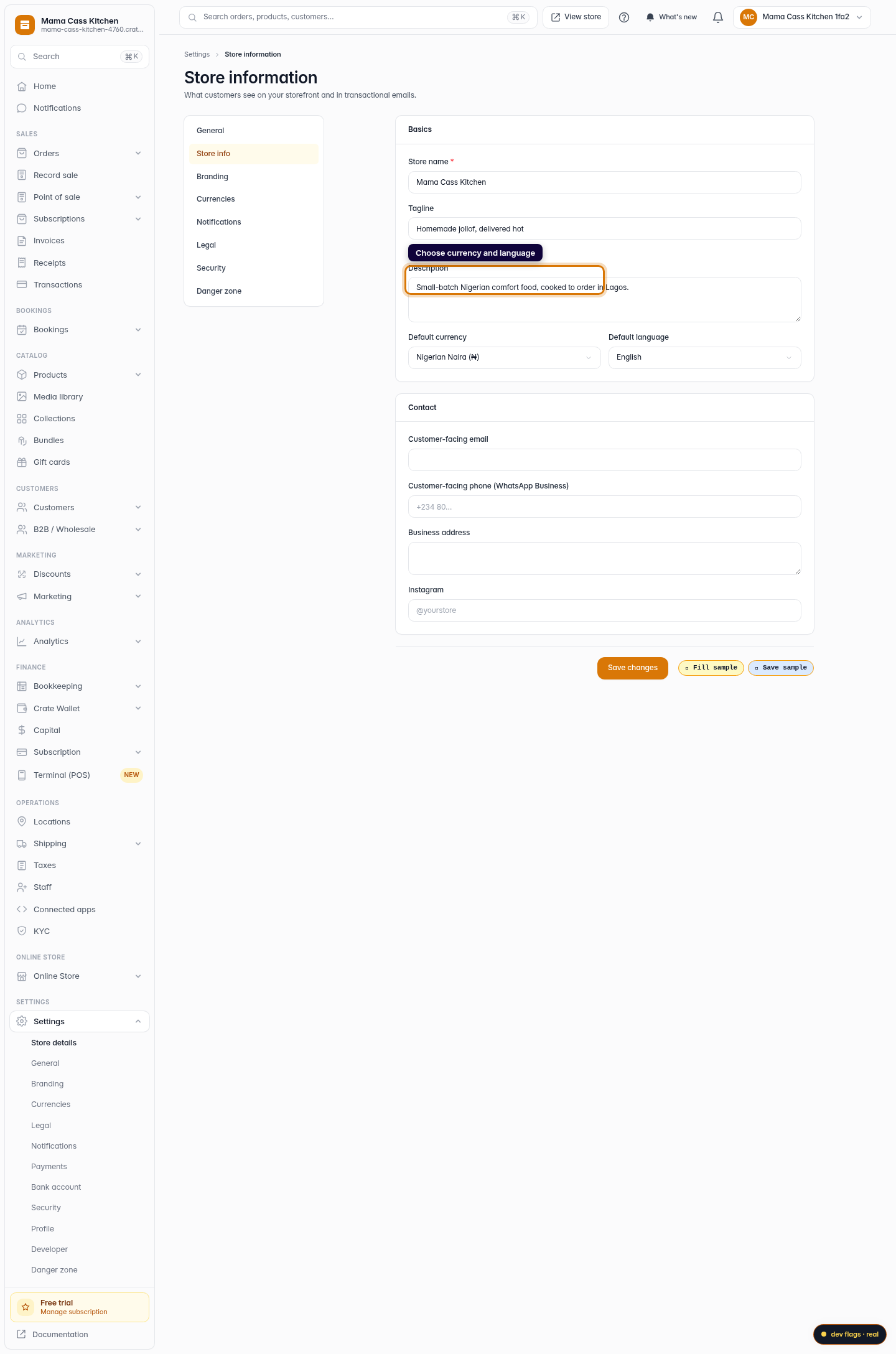 Set up your store information: step 4 (web)