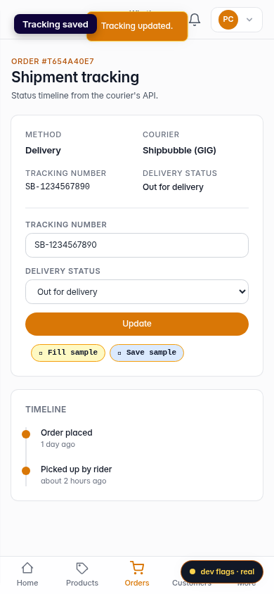 Track a shipment: step 5 (mobile)